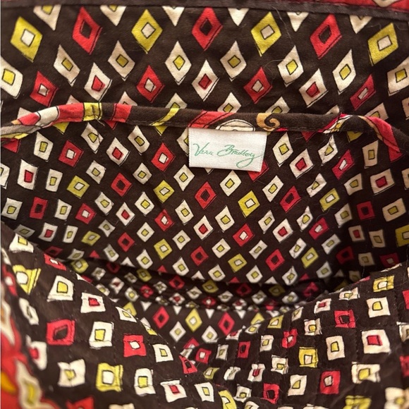 Vera Bradley Puccini Toggle Tote Quilted Floral Shoulder Bag Retired Brown Red - Picture 3 of 5